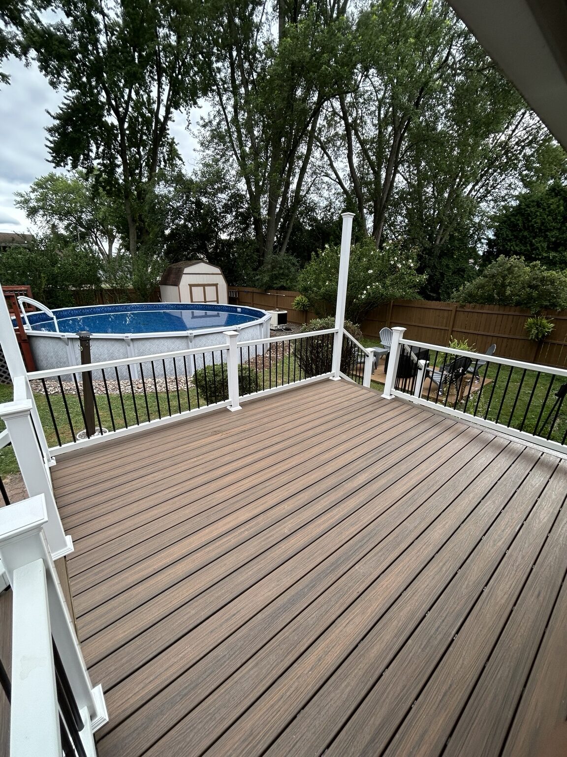 Completed composite deck and railing